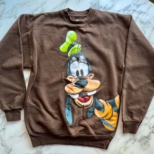 Disney Goofy Small Disneyland Pullover Sweatshirt EUC Front and Back Screenprint